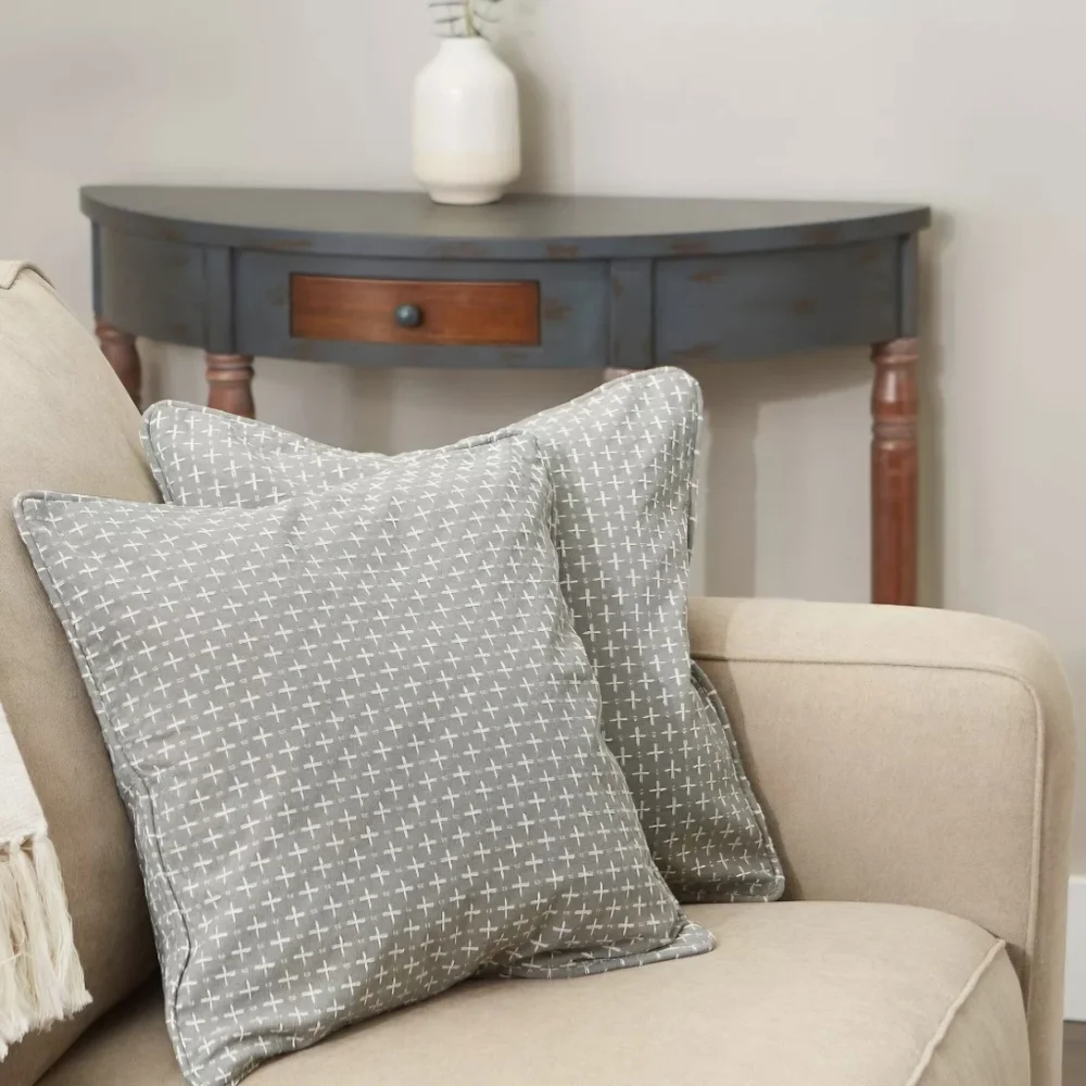Gray DII Recycled Cotton Pillow Covers 18